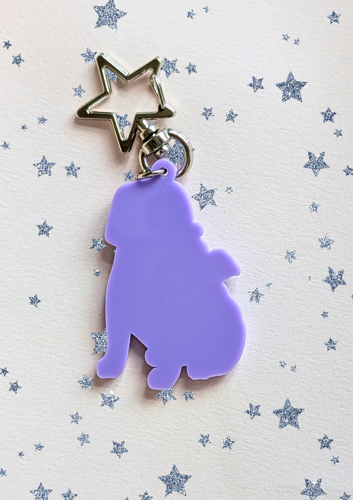 Sassy dog in a head scarf keychain