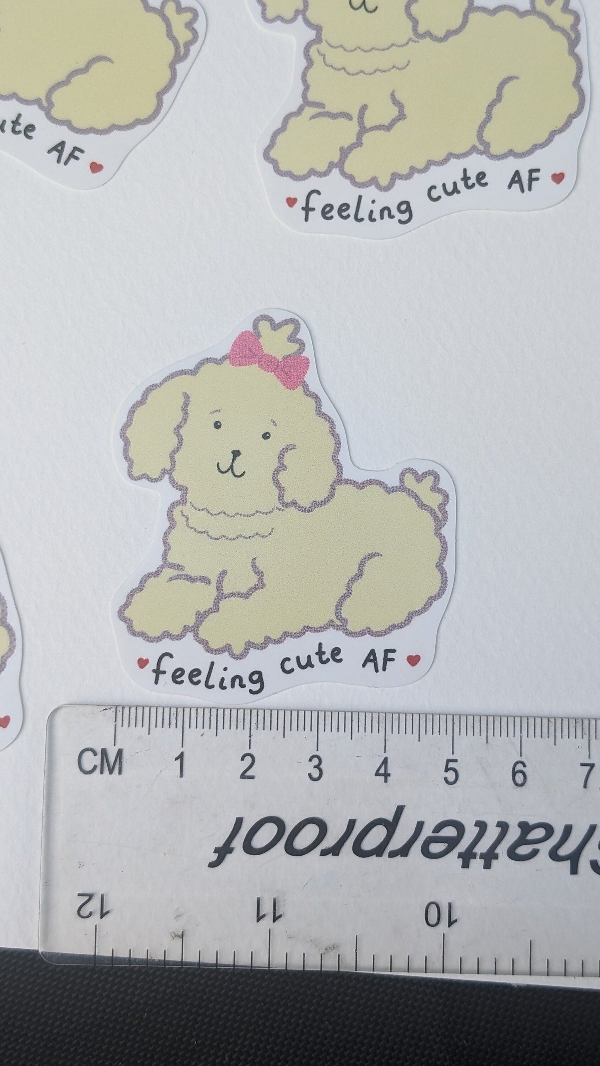 Fluffy Dog Vinyl Sticker, Laptop Decal