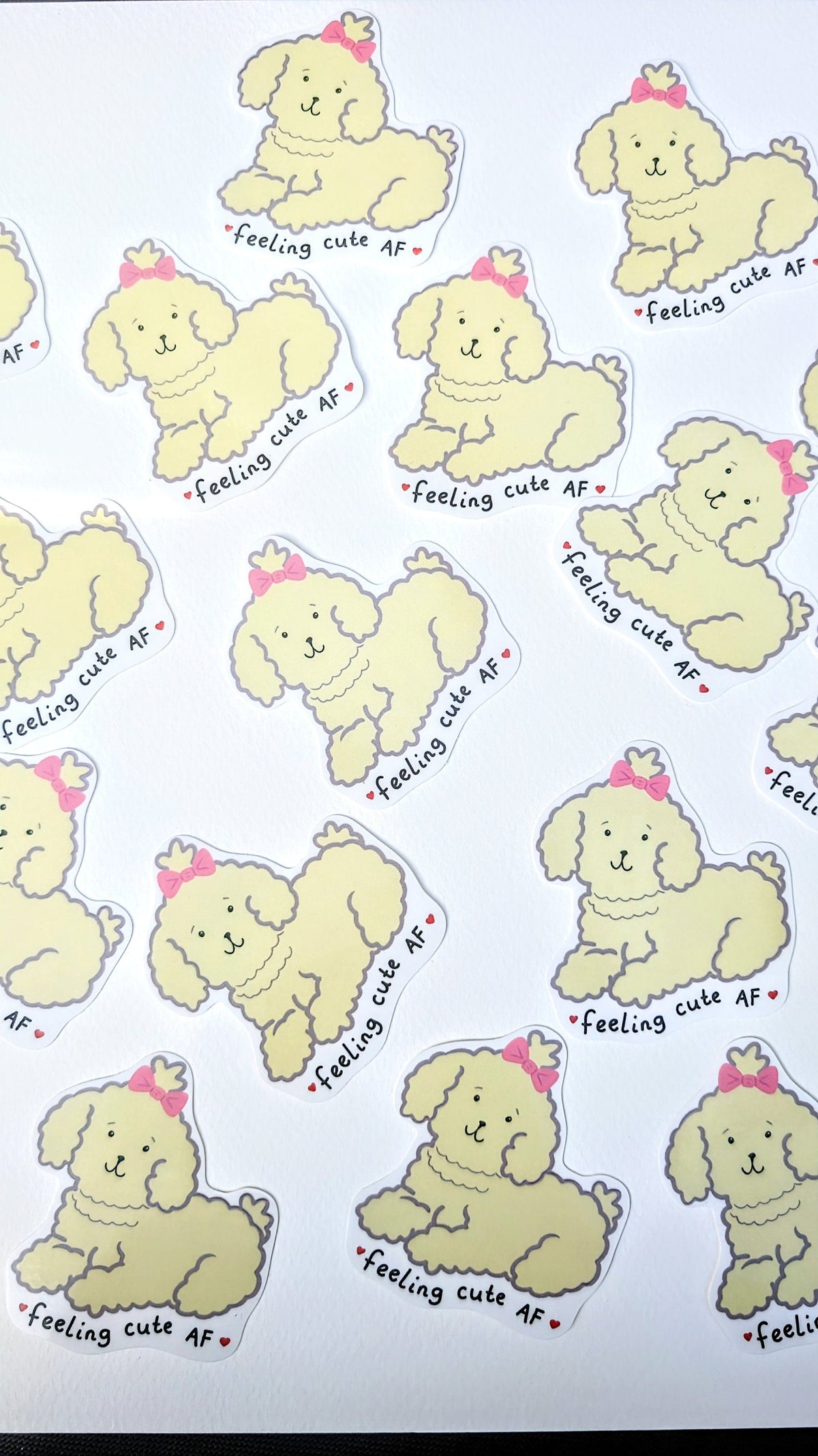 Fluffy Dog Vinyl Sticker, Laptop Decal