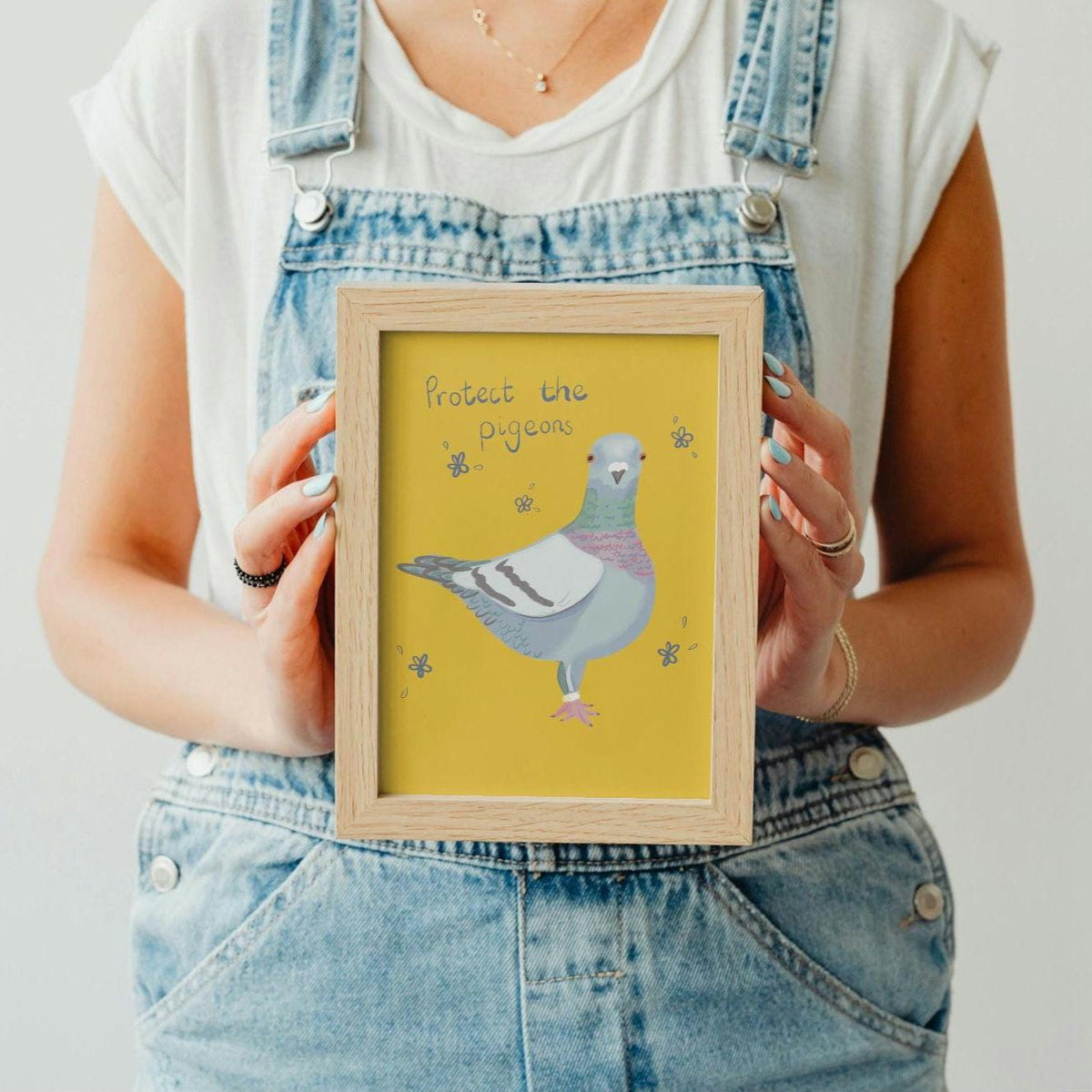 Pigeon art illustrated print. Original illustration. Protect the pigeons.