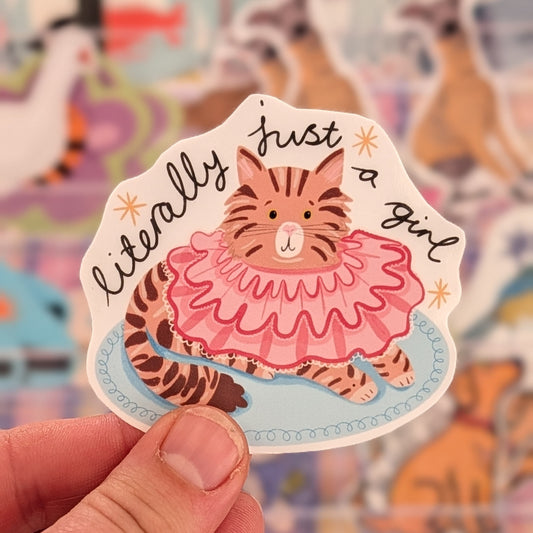 Literally just a girl cat sticker