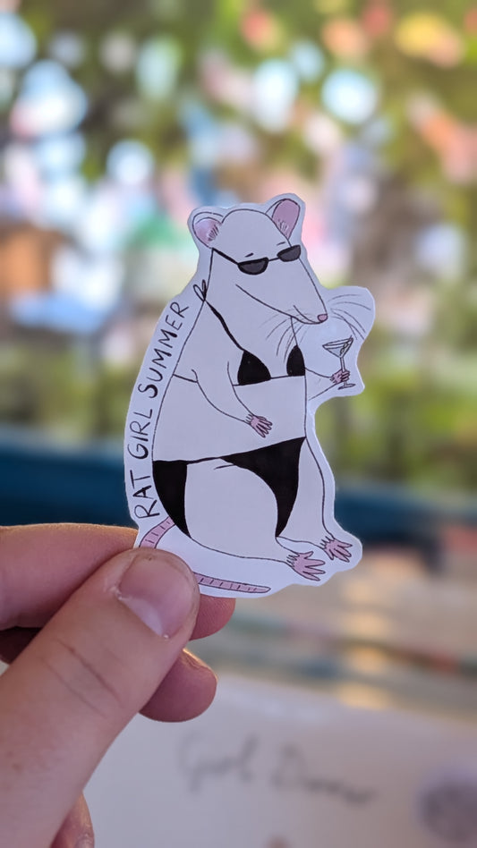 Rat girl summer vinyl sticker
