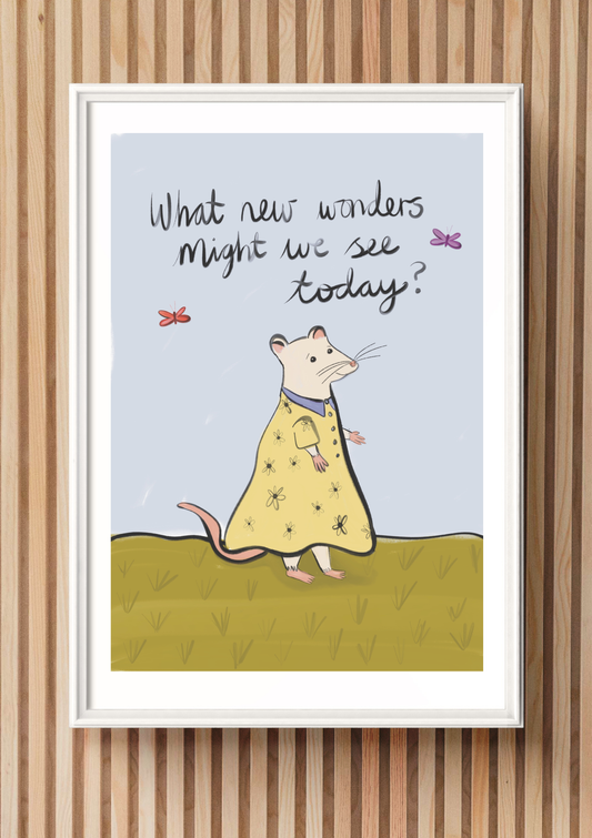New wonders art print - Whimsical Rat illustration