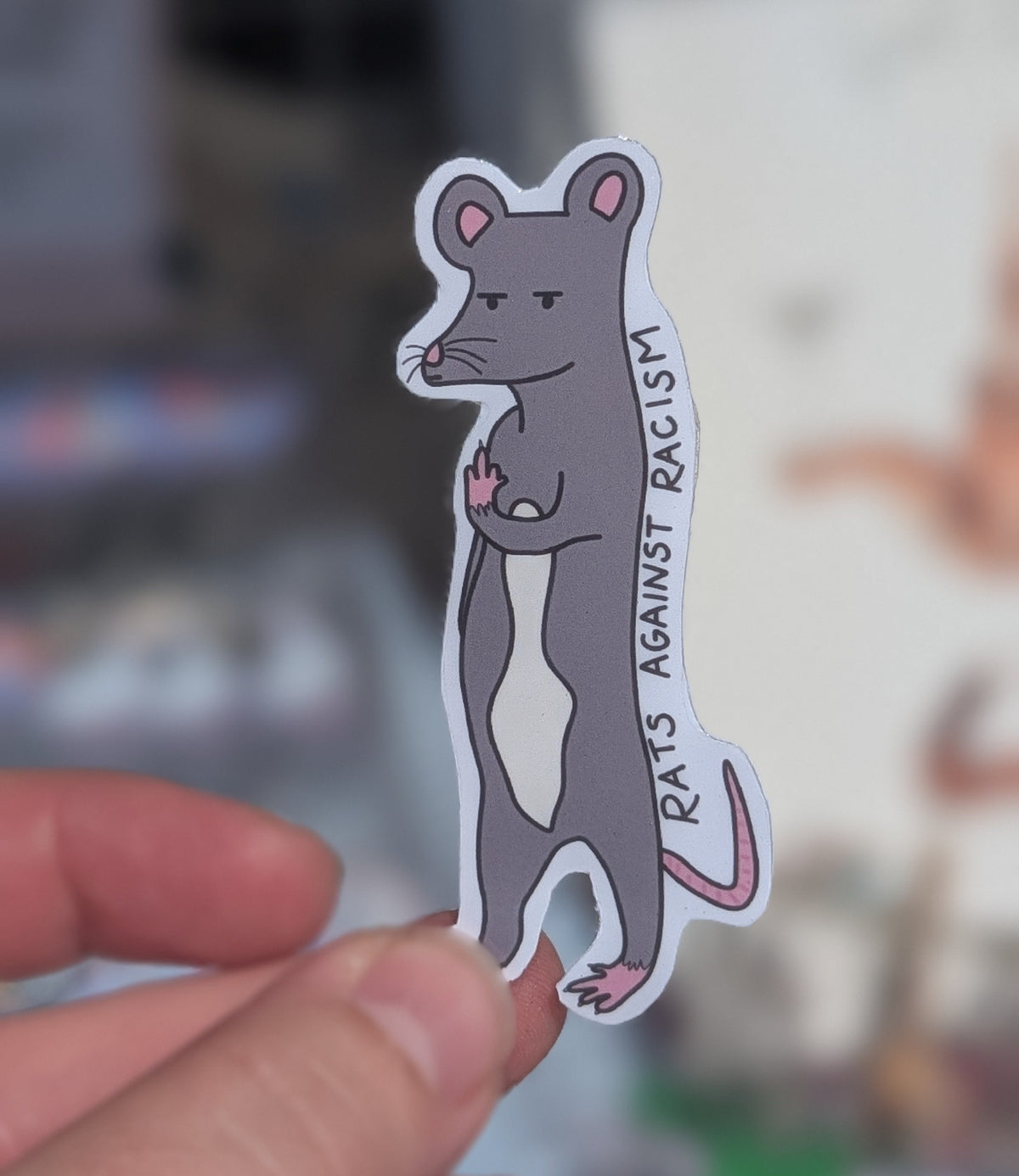 Rats against racism sticker