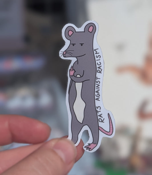 Rats against racism sticker