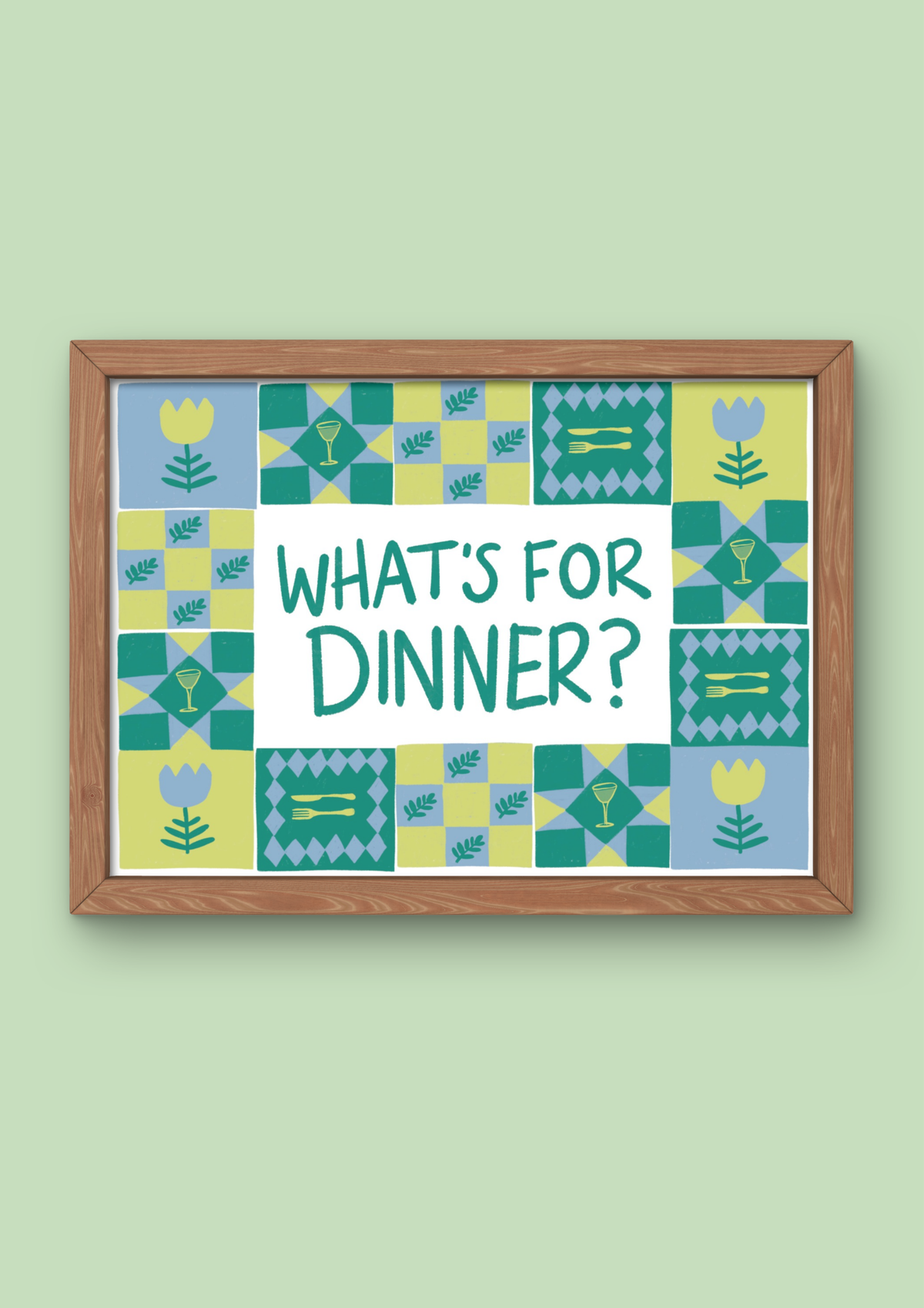 What's for dinner kitchen art print