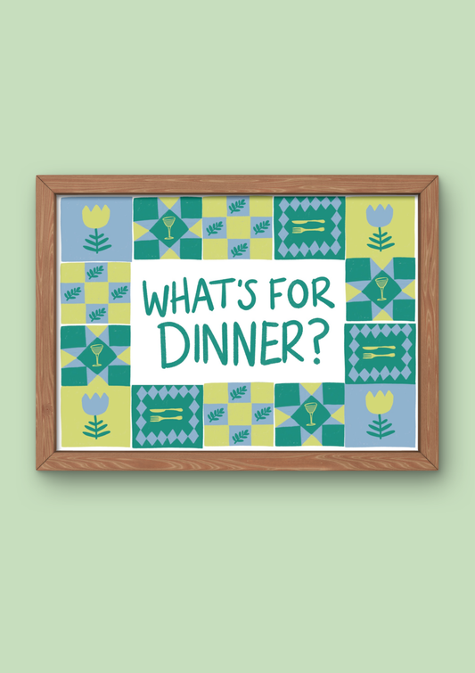 What's for dinner kitchen art print